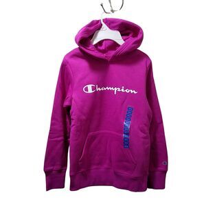 Champion Hoodie Girl's 10/12 Purple (Raspberry Shock) Graphic Fleece Pullover